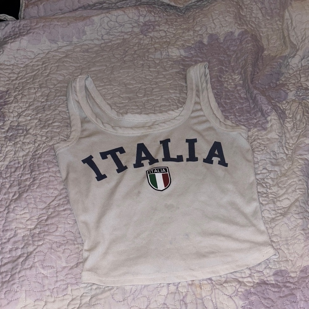 Italia White Tank Top